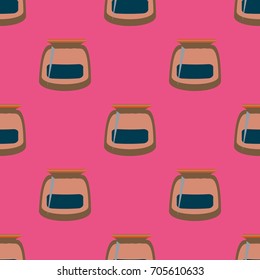 Jars with rustic home canning new seamless pattern for background.