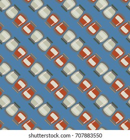 Jars with rustic home canning new seamless pattern for background.