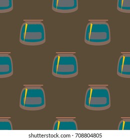 Jars with rustic home canning new seamless pattern for background.
