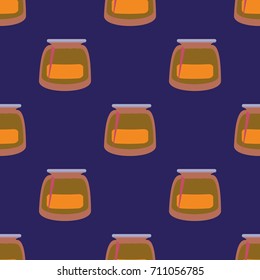 Jars with rustic home canning new seamless pattern for background.