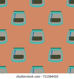 Jars with rustic home canning new seamless pattern for background.