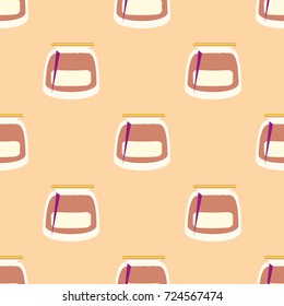 Jars with rustic home canning new seamless pattern for background.