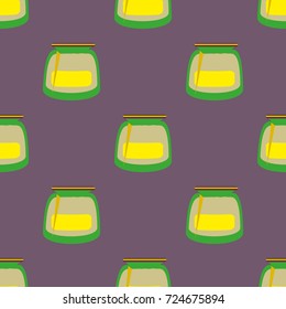 Jars with rustic home canning new seamless pattern for background.