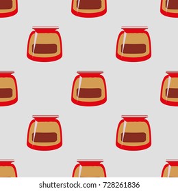 Jars with rustic home canning new seamless pattern for background.