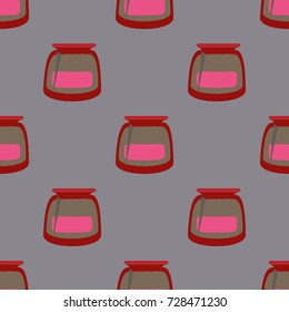 Jars with rustic home canning new seamless pattern for background.