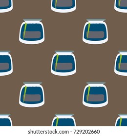 Jars with rustic home canning new seamless pattern for background.