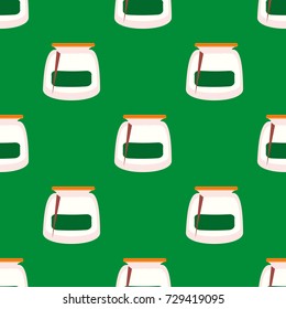 Jars with rustic home canning new seamless pattern for background.