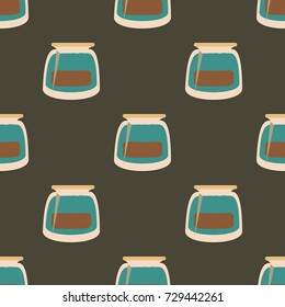Jars with rustic home canning new seamless pattern for background.