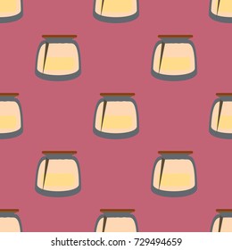 Jars with rustic home canning new seamless pattern for background.
