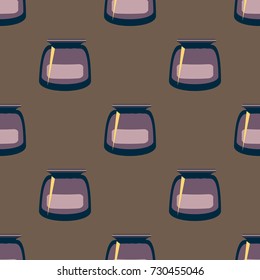 Jars with rustic home canning new seamless pattern for background.