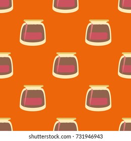 Jars with rustic home canning new seamless pattern for background.