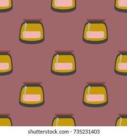 Jars with rustic home canning new seamless pattern for background.