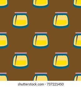 Jars with rustic home canning new seamless pattern for background.