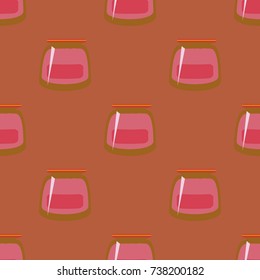 Jars with rustic home canning new seamless pattern for background.