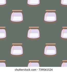 Jars with rustic home canning new seamless pattern for background.