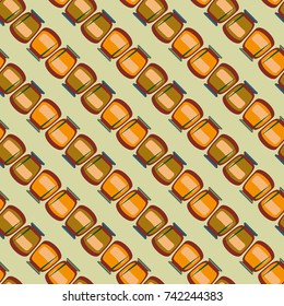 Jars with rustic home canning new seamless pattern for background.