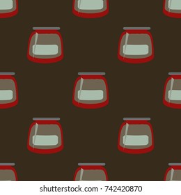 Jars with rustic home canning new seamless pattern for background.