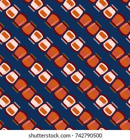 Jars with rustic home canning new seamless pattern for background.