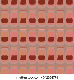 Jars with rustic home canning new seamless pattern for background.