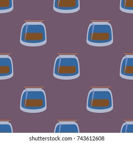 Jars with rustic home canning new seamless pattern for background.