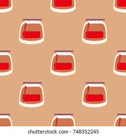 Jars with rustic home canning new seamless pattern for background.