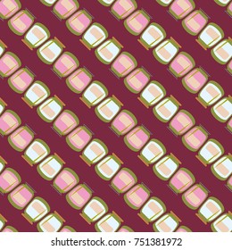 Jars with rustic home canning new seamless pattern for background.