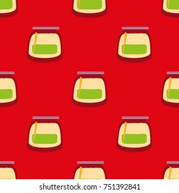 Jars with rustic home canning new seamless pattern for background.