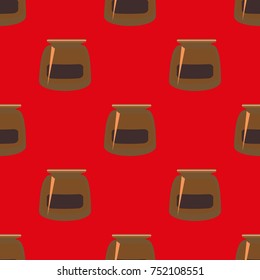 Jars with rustic home canning new seamless pattern for background.