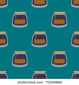 Jars with rustic home canning new seamless pattern for background.
