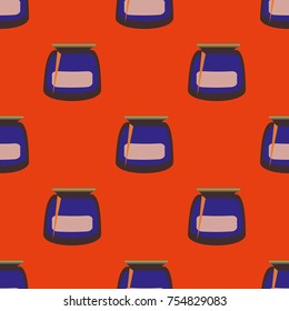 Jars with rustic home canning new seamless pattern for background.