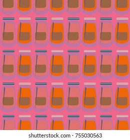 Jars with rustic home canning new seamless pattern for background.