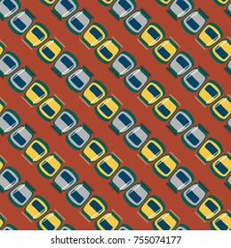 Jars with rustic home canning new seamless pattern for background.