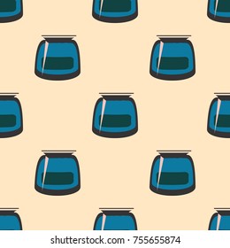 Jars with rustic home canning new seamless pattern for background.