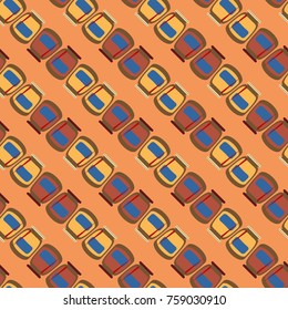 Jars with rustic home canning new seamless pattern for background.