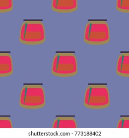 Jars with rustic home canning new seamless pattern for background.