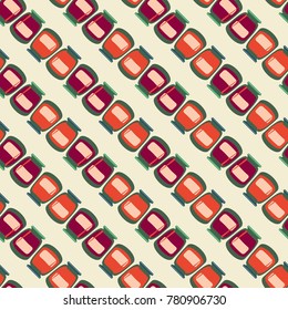 Jars with rustic home canning new seamless pattern for background.