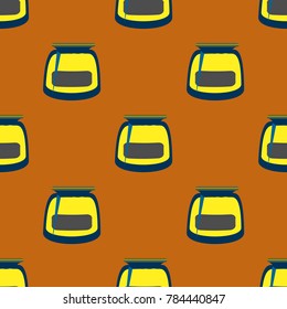 Jars with rustic home canning new seamless pattern for background.