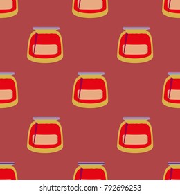 Jars with rustic home canning new seamless pattern for background.