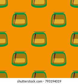 Jars with rustic home canning new seamless pattern for background.