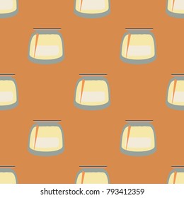 Jars with rustic home canning new seamless pattern for background.