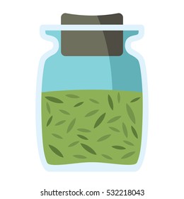 Jars with spices in cartoon flat style isolated on white background vector stock ilustration element for infographic, banner and spice design