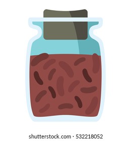 Jars with spices in cartoon flat style isolated on white background vector stock ilustration element for infographic, banner and spice design