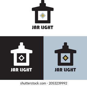 Jar-shaped logo is suitable for businesses or in the field of crafts and arts with name jar light