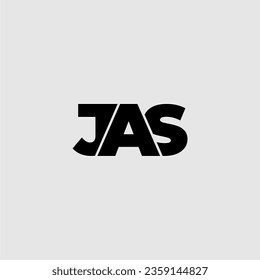 JAS initial letter monogram typography logo vector