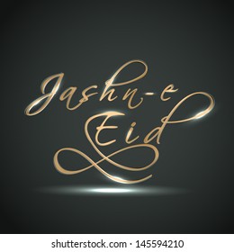 Jashn-E-Eid (Celebration of festival Eid) text, concept for muslim community festival Eid Mubarak.