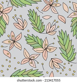 Jasmine / Floral pattern with tropical flowers