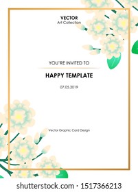 Jasmine flower card, Vector illustration design element