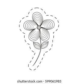 jasmine flower decoration cut line vector illustration eps 10