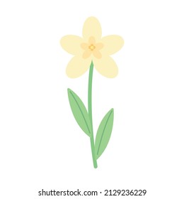 Jasmine flower flat icon. Clipart cartoon illustration. Vector sign for mobile app and web sites. 
