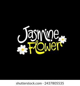 Jasmine flower hand drawn lettering text